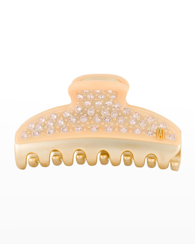 Shop Alexandre De Paris Swarovski Crystal Acetate Jaw Hair Clip In Peach