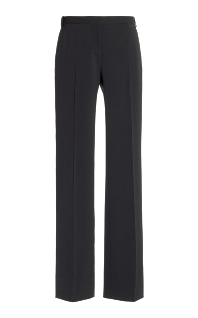 Shop Carolina Herrera Cropped High-rise Crepe Pants In Black