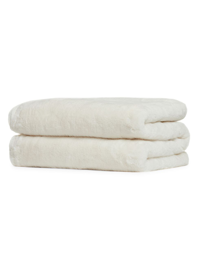 Shop Apparis Brady Faux Fur Blanket In Ivory