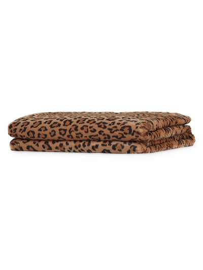 Shop Apparis Jumbo Brady Faux Fur Blanket In Leopard