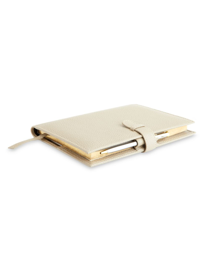 Shop Royce New York Executive Leather Weekly Planner In Taupe