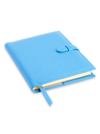 Shop Royce New York Executive Leather Weekly Planner In Light Blue
