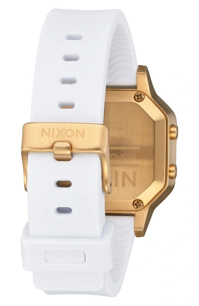 Shop Nixon Siren Digital Watch, 36mm In White/ Black/ Gold