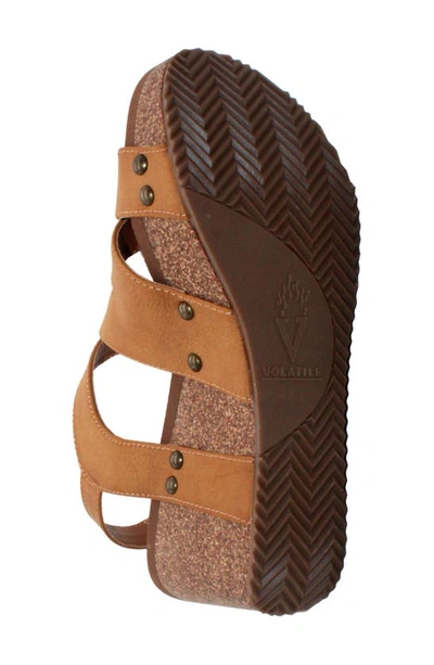 Shop Volatile Tory Crisscross Wedge Sandal In Tan
