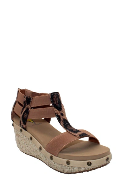 Shop Volatile Zayanta Wedge Sandal In Tan Leopard