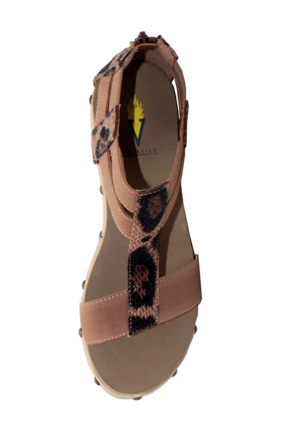 Shop Volatile Zayanta Wedge Sandal In Tan Leopard