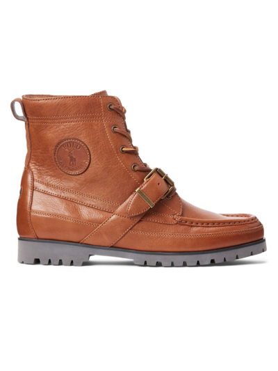 Shop Polo Ralph Lauren Men's Ranger Tumbled Leather Boots In Cognac