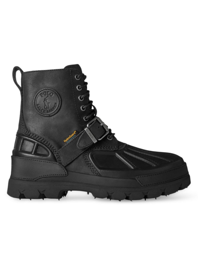 Shop Polo Ralph Lauren Men's Oslo High Waterproof Leather-suede Boots In Black