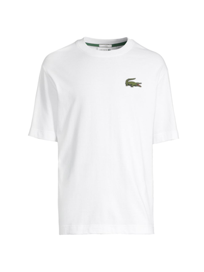 Shop Lacoste Men's Unisex Logo Loose-fit T-shirt In White