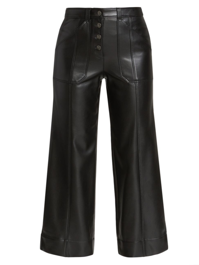 Shop Cinq À Sept Women's Benji Faux Leather Cropped Pants In Black