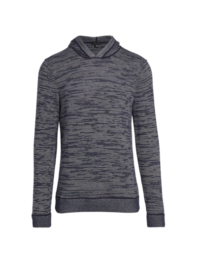 Shop Saks Fifth Avenue Men's Collection Spacedye Hoodie In Navy