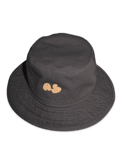 Shop Acne Studios Men's Main Brimmo Bubble Logo Bucket Hat In Anthracite Grey