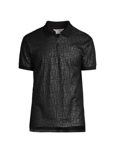 Shop Elevenparis Men's Cracked Square Zip-up T-shirt In Black