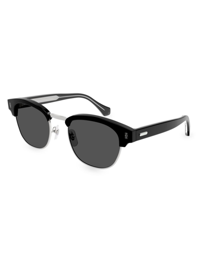 Shop Cartier Men's Essentials Signature C 52mm Square Sunglasses In Black