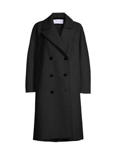 Shop Harris Wharf London Women's Pressed Wool & Polaire Sailor Coat In Black
