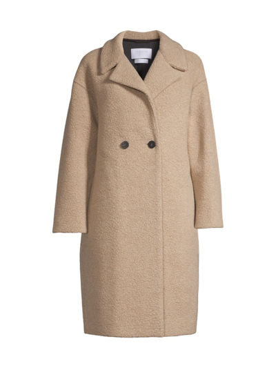 Shop Harris Wharf London Women's Dropped-shoulder Boucle Coat In Tan