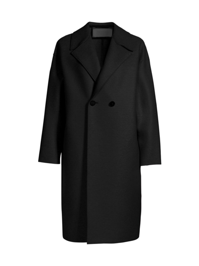 Shop Harris Wharf London Women's Dropped-shoulder Pressed Wool Coat In Black