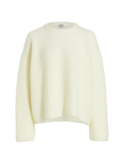 Shop Totême Women's Wool-blend Bouclé Sweater In Bone