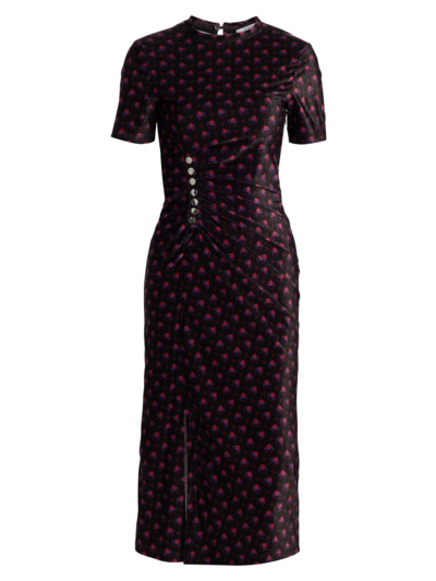 Shop Derek Lam 10 Crosby Women's Lucille Pleated Stud Midi-dress In Black Multi