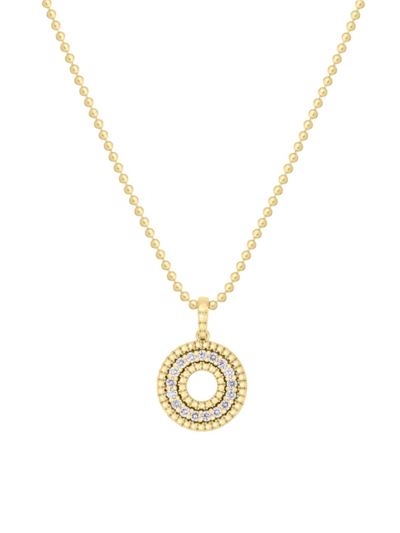 Shop Roberto Coin Women's Siena 18k Gold & Diamond Open Circle Pendant Necklace In Yellow Gold