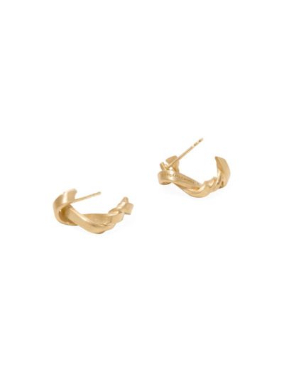 Shop Completed Works Women's Braid 14k Gold-plate Hoop Earrings In Yellow Gold