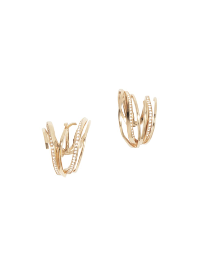 Shop Completed Works Women's Suburbs Stratum 14k Gold-plate & White Topaz Earrings In Yellow Gold