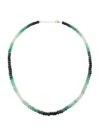 Shop Jia Jia Women's Arizona 14k Yellow Gold & Emerald Beaded Necklace In Green