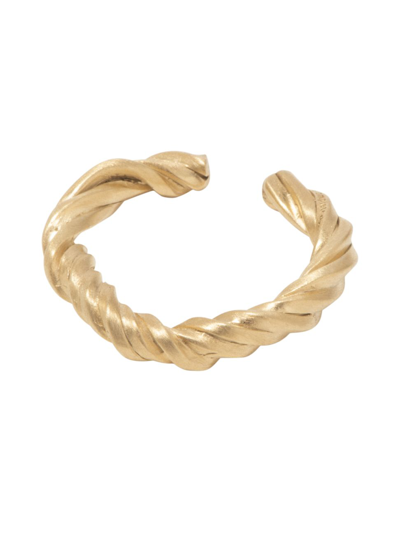Shop Completed Works Women's Woven Deep State 14k Gold-plate Ear Cuff In Yellow Gold
