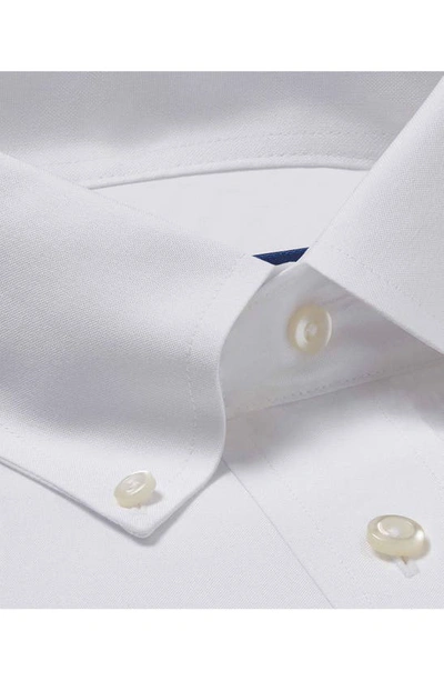 David Donahue Trim Fit Non-iron Dress Shirt In White