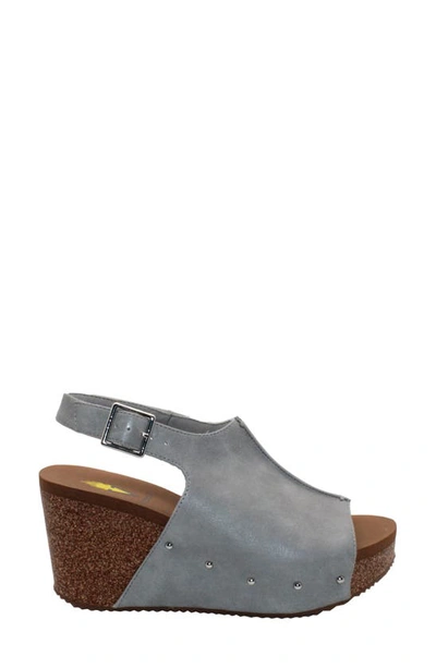 Volatile Division Platform Wedge Sandal In Grey