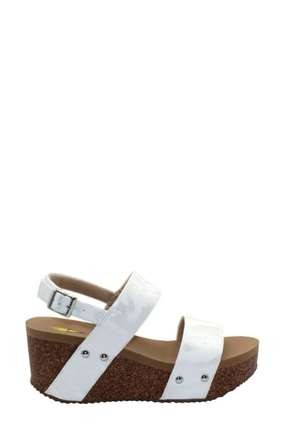 Shop Volatile Summer Love Platform Wedge Sandal In White Camo