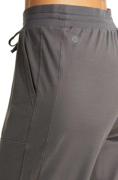Zella Amazing Fleece Crop Jogger Pants In Grey Forged