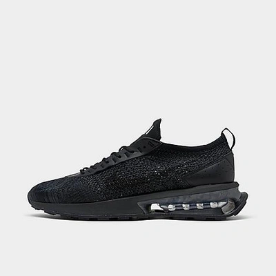 Shop Nike Men's Air Max Flyknit Racer Casual Shoes In Black/black/anthracite/black