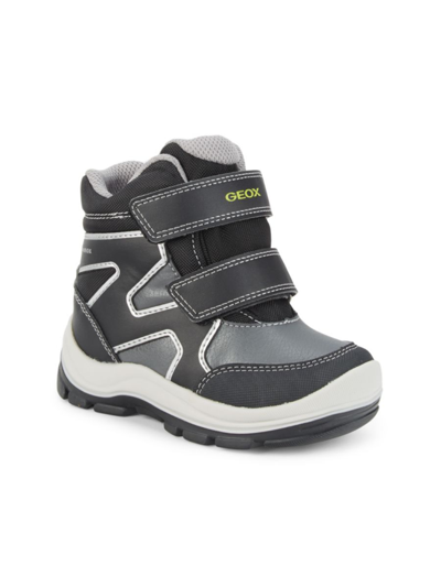 Shop Geox Baby Boy's & Little Boy's High Top Sneakers In Black Grey