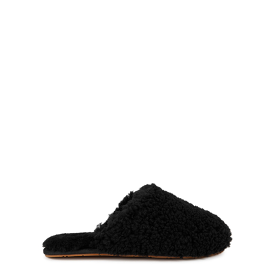 Shop Ugg Maxi Curly Shearling Slippers In Black