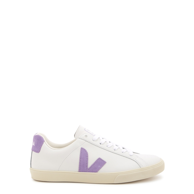 Shop Veja Esplar Leather Sneakers, Sneakers, White, Leather, Round Toe In 3