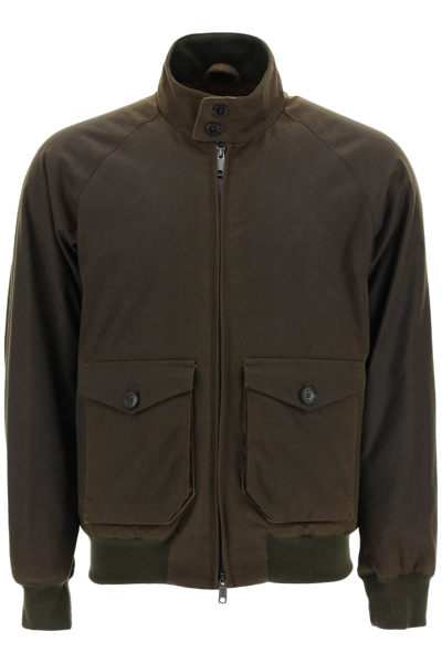 Shop Baracuta G9 Af Waxed Jacket With Teddy Lining In Khaki