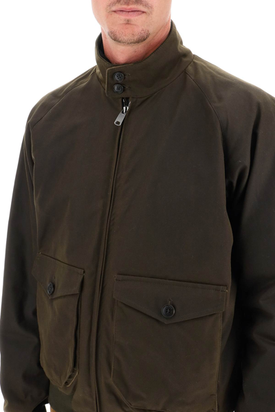 Shop Baracuta G9 Af Waxed Jacket With Teddy Lining In Khaki