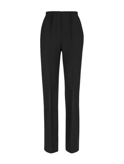 Shop Fendi Grain De Poudre Wool Trousers In Black