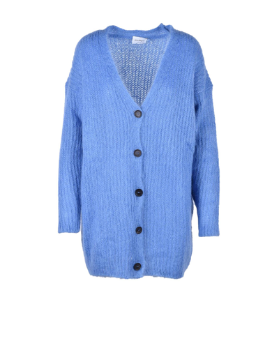 Shop Ferragamo Knitwear Women's Light Blue Cardigan