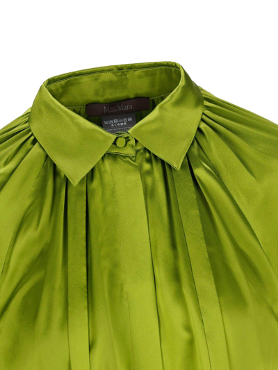 Shop Max Mara Bow Detailed Blouse In Verde