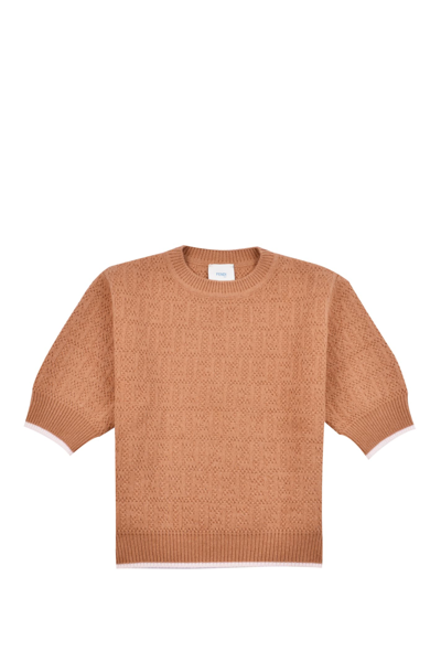 Shop Fendi Wool Sweater In Cammello