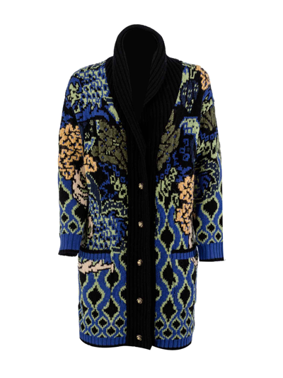 Shop Etro Jersey Jacquard Coat In Fantasia