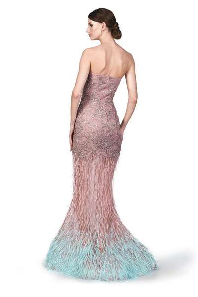 Shop O'blanc Feathered Slit -gown