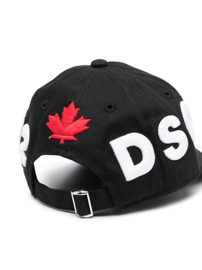 Shop Dsquared2 Embroidered-logo Baseball Cap In 黑色
