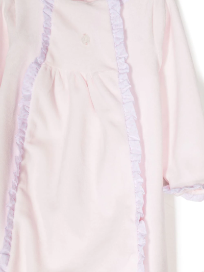 Shop Patachou Ruffle-panel Long-sleeved Romper In Pink