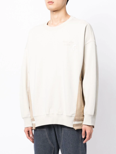Five Cm Embroidered-logo Sweatshirt In 中性色