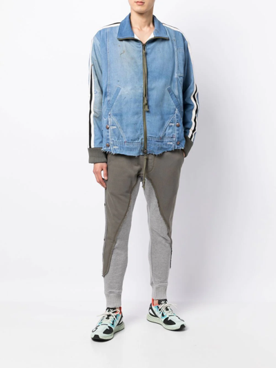 Greg Lauren Patchwork Drawstring Trousers In Green