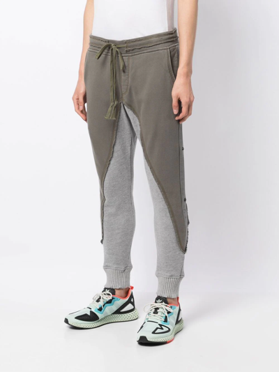 Shop Greg Lauren Patchwork Drawstring Trousers In Green