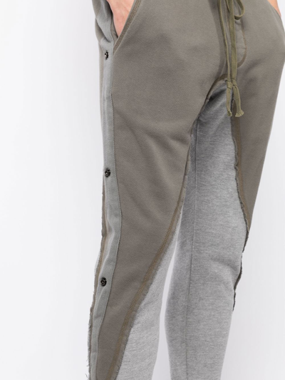 Shop Greg Lauren Patchwork Drawstring Trousers In Green